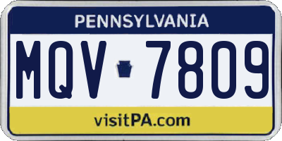 PA license plate MQV7809