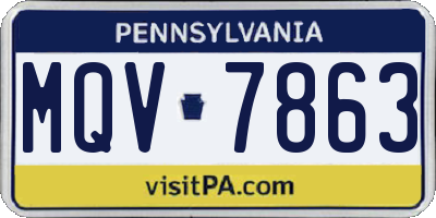 PA license plate MQV7863