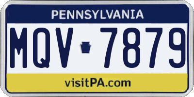 PA license plate MQV7879