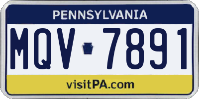 PA license plate MQV7891