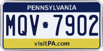 PA license plate MQV7902