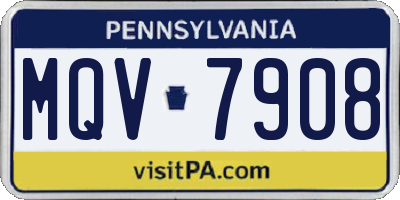 PA license plate MQV7908