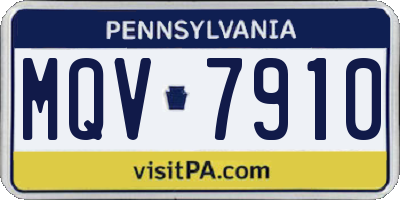 PA license plate MQV7910