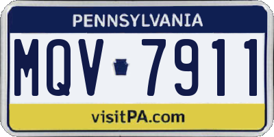 PA license plate MQV7911