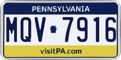 PA license plate MQV7916