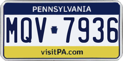 PA license plate MQV7936