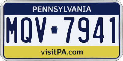 PA license plate MQV7941