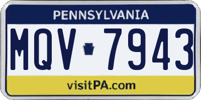 PA license plate MQV7943