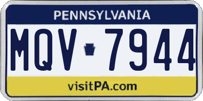 PA license plate MQV7944