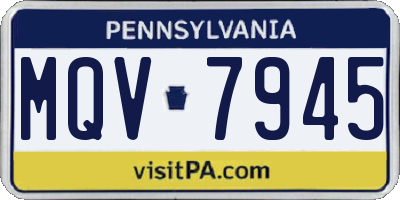 PA license plate MQV7945