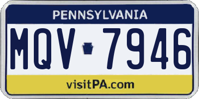 PA license plate MQV7946