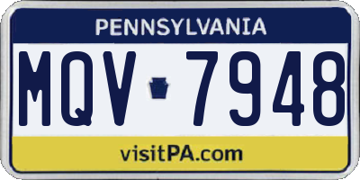 PA license plate MQV7948