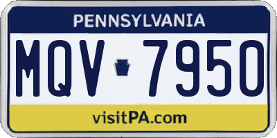 PA license plate MQV7950