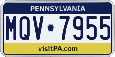 PA license plate MQV7955