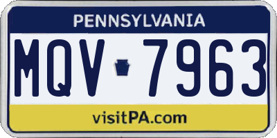 PA license plate MQV7963