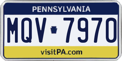 PA license plate MQV7970