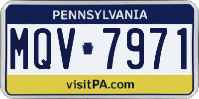 PA license plate MQV7971