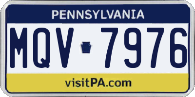 PA license plate MQV7976