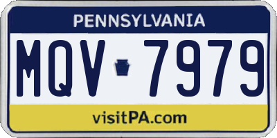 PA license plate MQV7979