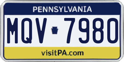 PA license plate MQV7980