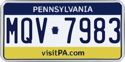PA license plate MQV7983