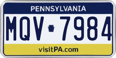 PA license plate MQV7984