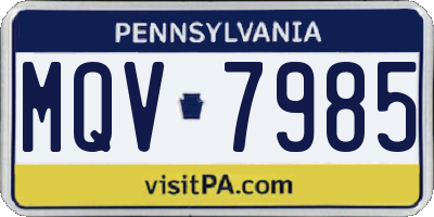 PA license plate MQV7985