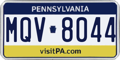 PA license plate MQV8044