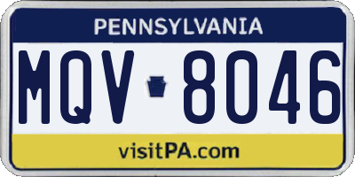 PA license plate MQV8046