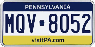 PA license plate MQV8052