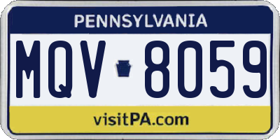 PA license plate MQV8059
