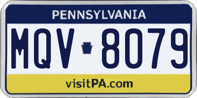 PA license plate MQV8079