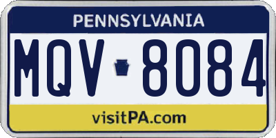PA license plate MQV8084