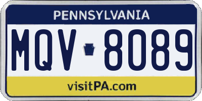 PA license plate MQV8089