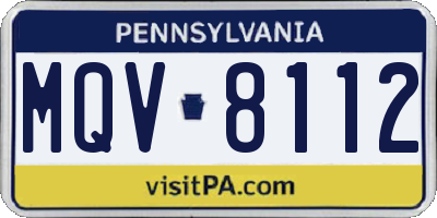 PA license plate MQV8112