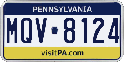 PA license plate MQV8124