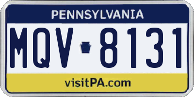 PA license plate MQV8131