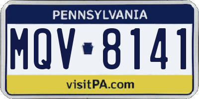 PA license plate MQV8141