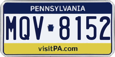PA license plate MQV8152