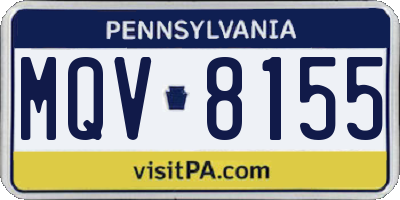 PA license plate MQV8155