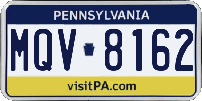 PA license plate MQV8162
