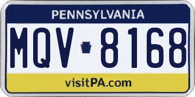 PA license plate MQV8168