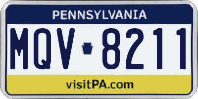 PA license plate MQV8211