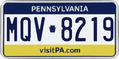 PA license plate MQV8219