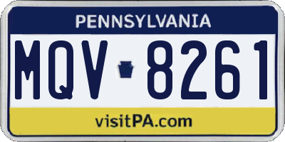 PA license plate MQV8261