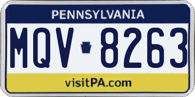 PA license plate MQV8263
