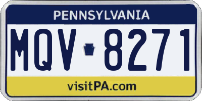 PA license plate MQV8271