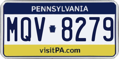 PA license plate MQV8279
