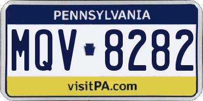 PA license plate MQV8282