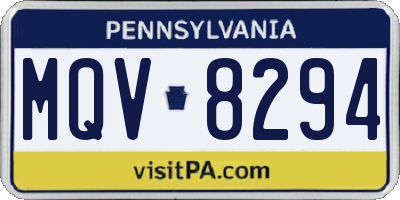 PA license plate MQV8294